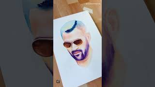 Dedicated MSDhoni watercolor painting freehanddrawing [upl. by Akamaozu]