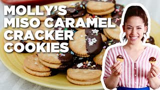 Molly Yehs Miso Caramel Cracker Cookies  Girl Meets Farm  Food Network [upl. by Sanferd]