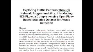 Exploring Traffic Patterns Through Network Programmability Introducing SDNFLow a Comprehensive Open [upl. by Anselma865]