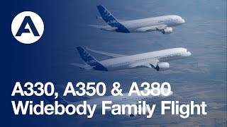 Airbus widebody family flight with the A350 XWB A380 and A330 [upl. by Porett721]