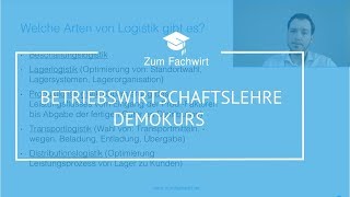 Betriebswirtschaftslehre Teil 1 IHK Fachwirt Demokurs BWL [upl. by Mailli]