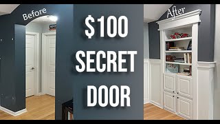 DIY Hidden Bookcase Door  Murphy door build [upl. by Eerb]