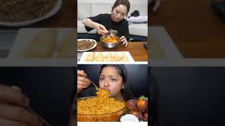 Maddy Vs Hamzy  Eating challenge Shorts Youtubeshorts MukBang [upl. by Kegan659]