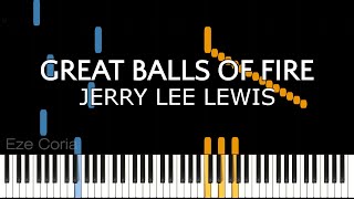 Piano Tutorial Synthesia de quotGreat Balls Of Firequot  Jerry Lee Lewis  SHEET MUSIC AVAILABLE [upl. by Weikert954]