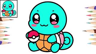 Como dibujar un SQUIRTLE de forma fácil  How to draw a SQUIRTLE easy way [upl. by Ahsennek]