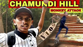 CHAMUNDI HILL 😍 VLOG  We were attacked by 🐵 Monkeys 😱🥵😰  Fun Unlimited v4u gargeshwari [upl. by Ellyn]