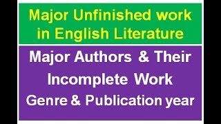 Important Authors unfinished work [upl. by Ferrigno968]