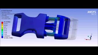 Ansys Structural nonlinear  Consumer snapfit Bag buckle [upl. by Rahel861]