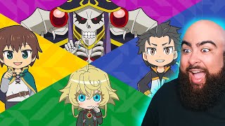 First Time REACTING to ISEKAI QUARTET Opening and Ending 12 [upl. by Rodl600]