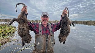 Nutria rat Hunt in Louisiana We ate rat spaghetti Catch and Cook [upl. by Daza594]