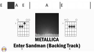 METALLICA Enter Sandman BACKING TRACK FCN GUITAR CHORDS amp LYRICS [upl. by Restivo53]