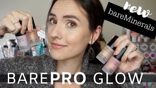 BareMinerals BAREPRO GLOW  Swatches of ALL 4 Shades Demo  Comparisons [upl. by Beore83]