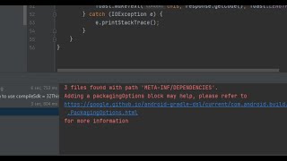 3 files found with path METAINFDEPENDENCIES error in android studio development fixed [upl. by Assener]