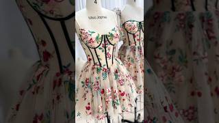 Corset floral embroidery mini dress for prom wedding…special occasions dress gown fashion [upl. by Olpe55]