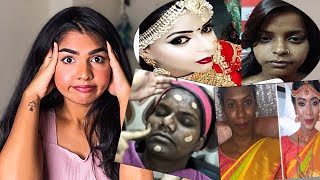 watching reacting to horrible indian dusky skin makeup videos [upl. by Norb784]