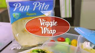 Veggie wrap con pan pita y hummus Libanius [upl. by Hairej]