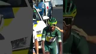 “HIS CHAMPAGNE MOMENT” 🍾The moment Biniam Girmay secured the Green Jersey 👏 [upl. by Cissy878]