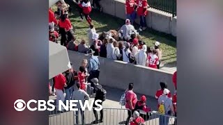 Bystanders tackle armed man running away from Kansas City Chiefs parade shooting [upl. by Nnylirret]