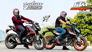 2024 Bajaj Pulsar N250 Vs KTM Duke 250  Drag Race  Who Will Win [upl. by Ellainad648]