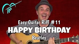 Happy Birthday Beatles Riff 11 Acoustic Guitar Lesson [upl. by Natrav791]