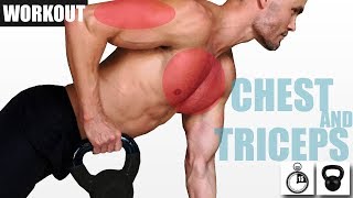 QUICK KETTLEBELL CHEST AND TRICEPS WORKOUT [upl. by Anihc]