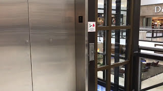 HUGE Montgomery scenic hydraulic elevator at Deerbrook Mall in Humble TX [upl. by Eenobe]