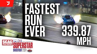 The Fastest Drag Racing Run Ever Laid Down At PRO Superstar Shootout [upl. by Nylyram210]