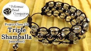 Make a Triple Shamballa Bracelet [upl. by Aiyn]