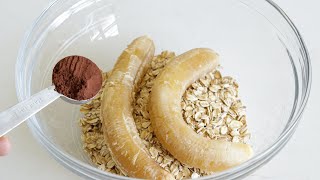 Take oats cocoa and bananas and make this amazing dessert Without added sugar without flour [upl. by Earazed]