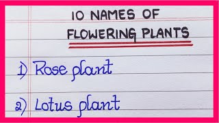 Names of Flowering Plants  in English  10 Flowering Plants Names  List of Flowering Plants [upl. by Lowney]