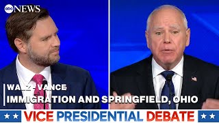 VP Debate Tim Walz and JD Vance spar over Springfield Ohio [upl. by Starr534]