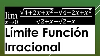 Limite de una función irracional con raíces en numerador y denominador [upl. by Yrevi]