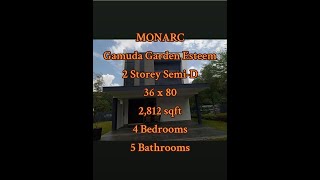 MONARC  Gamuda Garden Esteem 2 Storey SemiD 36x80 2812sqft [upl. by Wylma189]