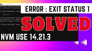 Nvm use exit status 1 [upl. by Aleksandr]