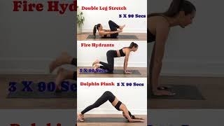 Double Leg StretchFire HydrantsDolphin Plank motivation coremuscles beginerworkout [upl. by Ttayh320]