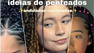 ideias de penteado para cabelos cacheadosandulados ✨️ [upl. by Arahc272]