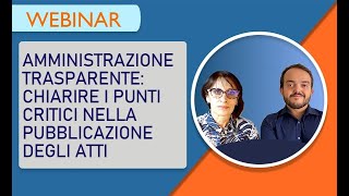 Corso di formazione per Amministrazione trasparente [upl. by Hamilah]