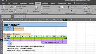 EXCEL 2016 Dienstplan Part1 Reiner Mairon [upl. by Kralc566]