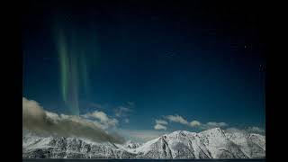 Northern Lights above the Lyngen Alps Timelapse [upl. by Monk850]