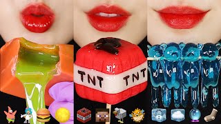 11MINUTES EMOJI EATING ASMR FOR SLEEP MINECRAFT FOOD WAX CANDY HONEY JELLY ASMR 🐔 [upl. by Anayi]