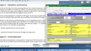 Økonomi og ledelse Eksamen V2017 oppg 4 Kapitalbehov og finansiering [upl. by Papert]