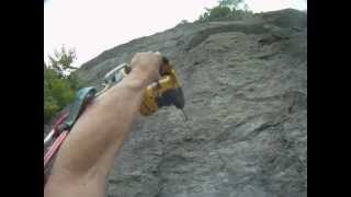 Bolting a climbing route on lead  ground up [upl. by Porta178]