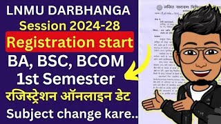 LNMU UG 1st semester Registration start  Session 202428 BA BSC Bcom online registration date [upl. by Solorac320]