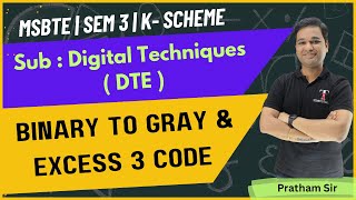 Binary to Gray amp Excess 3 Code  DTE  DTM  K Scheme  MSBTE  Toshib Tutorials [upl. by Beauchamp698]