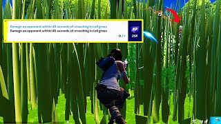 Damage an Opponent within 45 seconds of Crouching in Tall Grass  Fortnite [upl. by Adnahsam654]