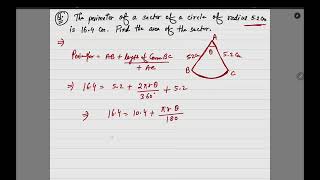 The Perimeter of a Sector of a circle of radius 52 cm is 164 cm  Find the area of the sector [upl. by Stodder]