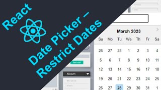 Restrict a specific range of dates using the React Date picker [upl. by Meade]