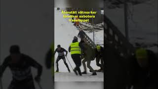 Återställ våtmarker försöker sabotera Vasaloppet men möter hinder på vägen sverige dalarna [upl. by Irrehc40]