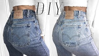 JE TRANSFORME UN JEAN LEVIS  DIY JEAN VINTAGE [upl. by Razaile]