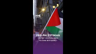 ProPalestinian content creators asked to stand with Israel [upl. by Hsakiv]